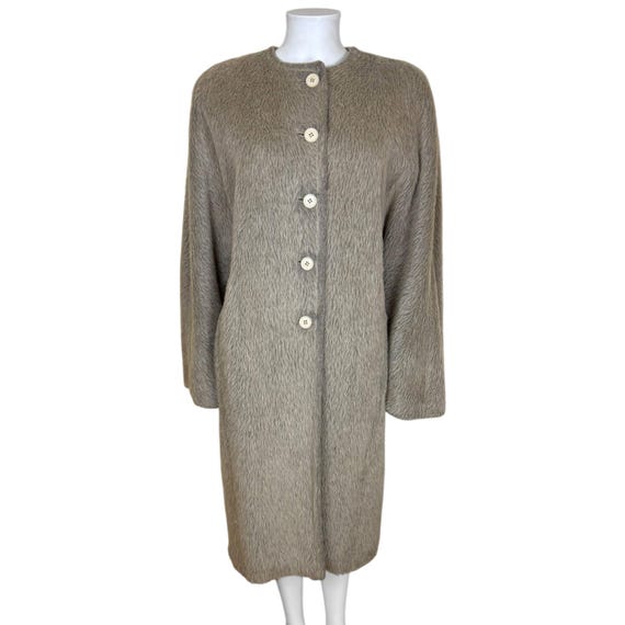 Vintage 1980s Gianfranco Ferré Agnona Alpaca Wool Coat Oversized Italy XL