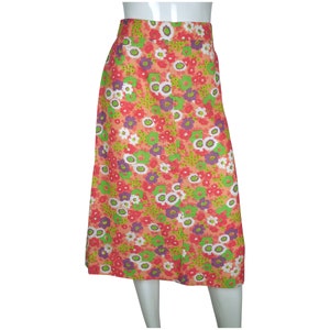 Vintage Miss Dior Floral Skirt 1970s Unused Old Stock NOS Cotton Linen Size M - VFG