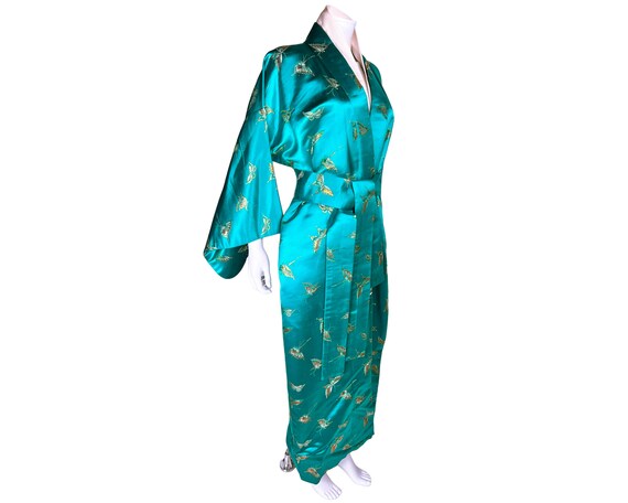 Vintage Silk Kimono Style Dressing Gown Lounging … - image 3