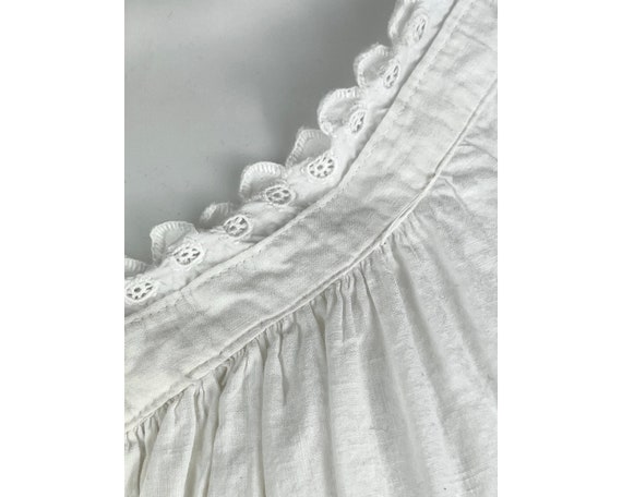 Antique Victorian Nightgown 19th c White Cotton N… - image 6