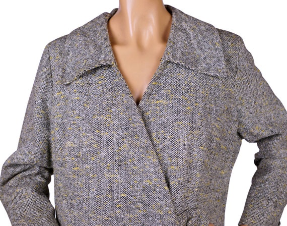 1960s Mod Coat Salt & Pepper Tweed, 60s Does 20s … - image 3