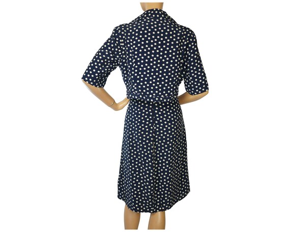 Vintage 1950s Jacket Skirt 2 Piece Suit Set Blue … - image 3