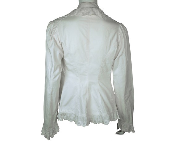 Antique Victorian Blouse Combing Jacket White Cot… - image 2