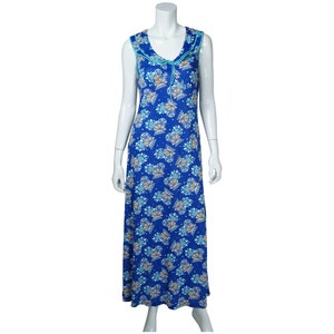 Vintage Nightgown 70s Floral Print Nightie Size Medium - VFG