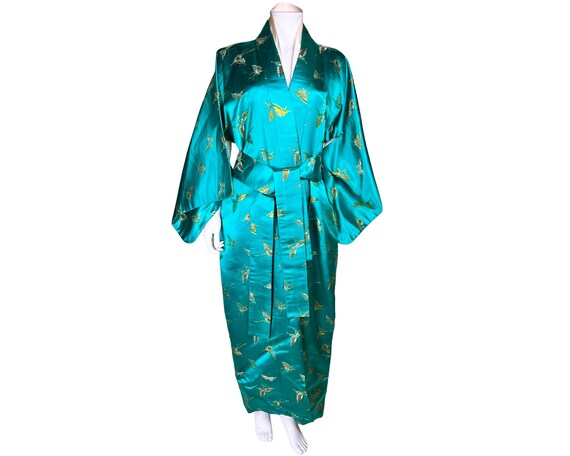 Vintage Silk Kimono Style Dressing Gown Lounging … - image 2