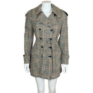 Chaqueta estilo gabardina vintage de pata de gallo de los años 60, talla M