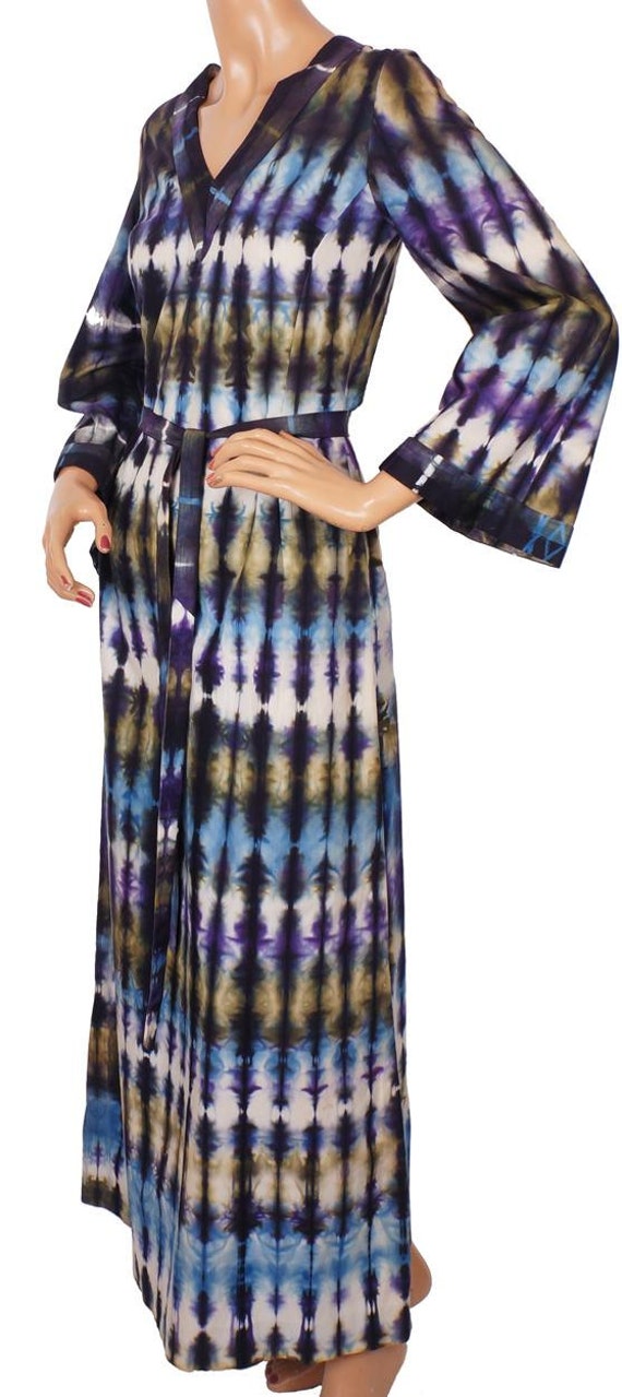 Vintage 1960s Boho Hippie Dress Tie Dye - Maxi Dr… - image 3