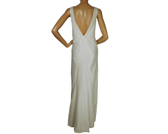 Vintage 1930s Evening Dress White Low Back Wedding