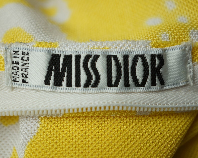 Vintage 1970s Miss Dior Skirt Yellow & White Floral Unused Old Stock NWOT Size M VFG image 4