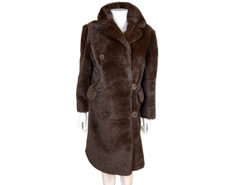 Vintage Motoring 1920s Alpaca Teddy Bear Coat Motoluxe Overcoat Ladies Sz M