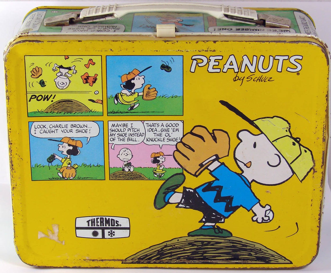 Vintage 1960s Peanuts Metal Lunch Box // Snoopy Scoutmaster & Etsy