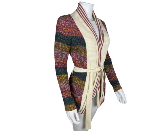 Vintage 1970s Cardigan Sweater Acrylic Knit Size … - image 2