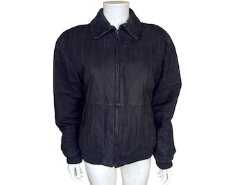 Vintage 1980er Jahre Gucci Bomberjacke Wildleder Made in Italy - Größe 42