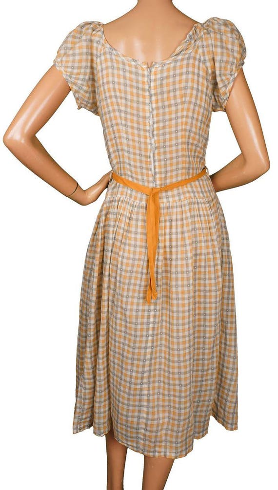 Vintage 1930s Gingham Cotton Dress, Country Girl … - image 3