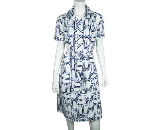 Vintage 1970s Lanvin Dress Paris Street Map Print