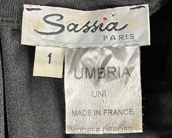 Vintage 1980s Dress Black Polyester Sassia Paris … - image 5