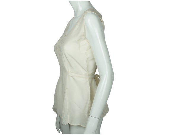 Vintage 1920s Embroidered Silk Chemise Pyjama Top