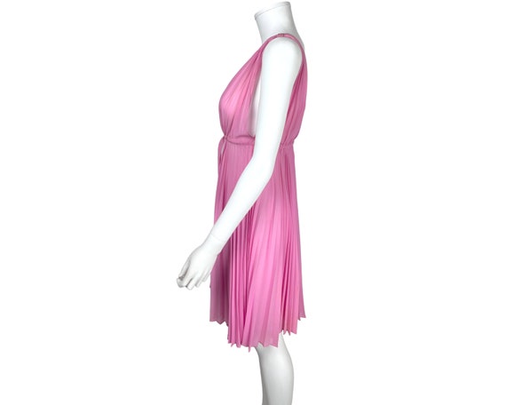 Vintage 1960s Barbiecore Pink Nightie Dress Pleat… - image 4