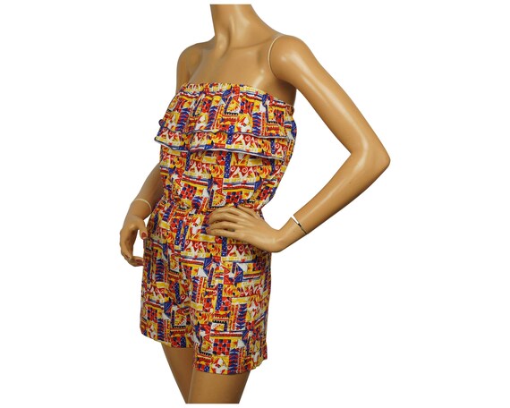 Vintage 1980s Rompers Shorts Strapless