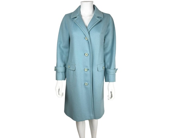 Buy Vintage 1970s Blue Wool Coat Made in France Ladies M - VFG  