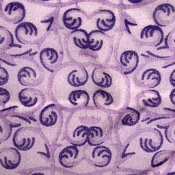 1930s Art Deco Handkerchief Purple Silk Chiffon S… - image 2