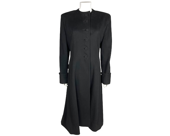 Vintage 1940s Ladies Coat Black Wool Princess Sty… - image 1