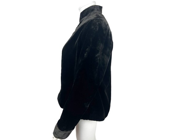 Vintage 1920s Jacket Black Plush Velvet Ladies Si… - image 3