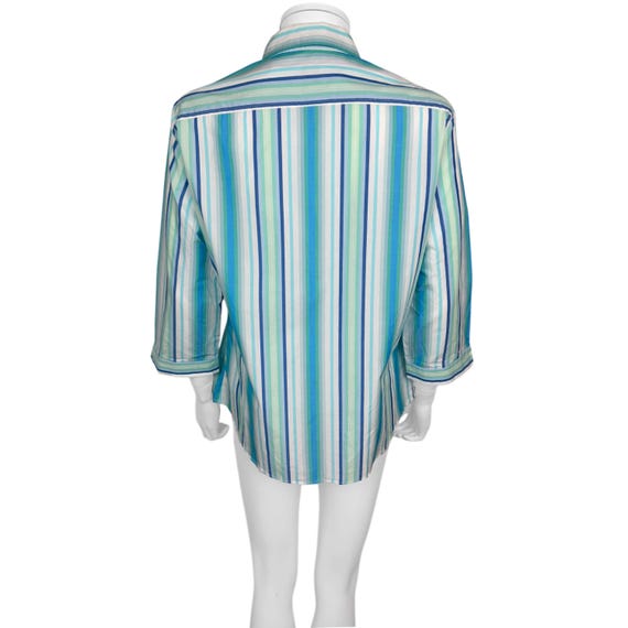 Vintage 1990s Lacoste Striped Cotton Blouse French Size 46