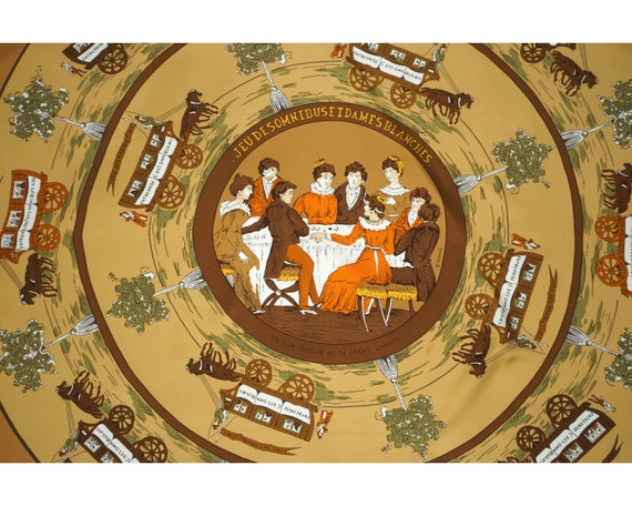 Vintage Hermes Silk Scarf Jeu Des Omnibus Hugo Grygkar 35” - VFG