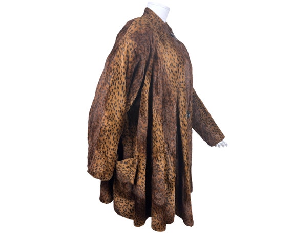 Vintage 1980s Jean-Claude Poitras Swing Coat Chee… - image 1