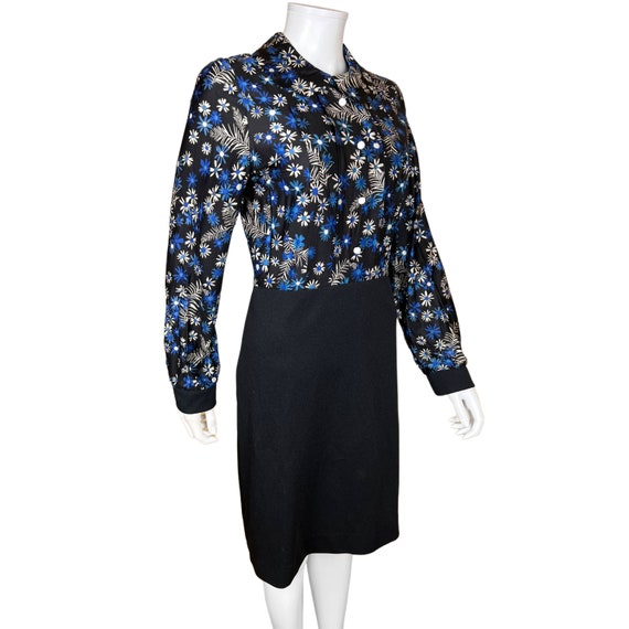 Vintage 1960s Day Dress Made in England Floral Pr… - image 3