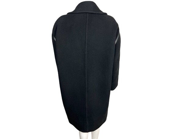 Vintage 1970s Courreges Paris Black Wool Coat Mad… - image 4