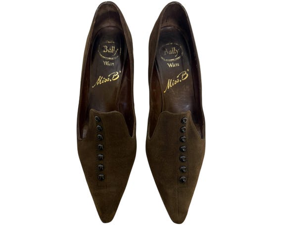 Bally, Vintage 1960s Ladies Shoes Bally Vienna Victorian Revival US Size 8.5