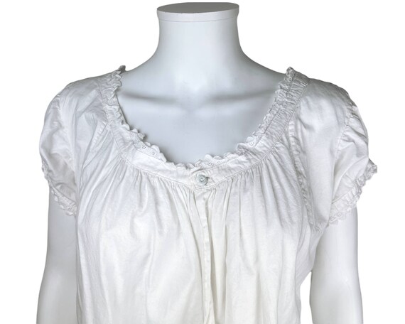 Antique Victorian Nightgown 19th c White Cotton N… - image 4