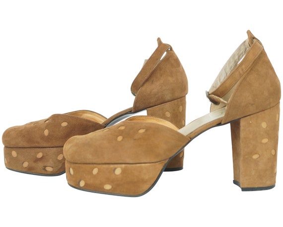 Vintage 70s Platform Shoes Chaussures Ravel London