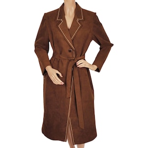 Vintage 1970s Brown Ultra Suede Coat - Classic Style  Size  M / L - VFG