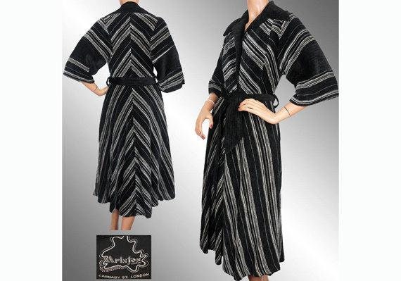 1970s MOD Carnaby St Striped Chenille Coat by Aris