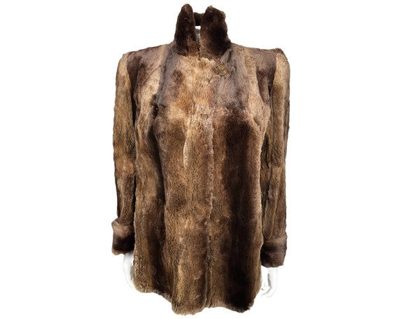 Vintage 1940s Fur Jacket Sheared Beaver Size M  V… - image 5