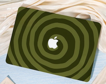 Olive Green Spiral MacBook Case,MacBook Pro 16/15/14/13,New Mac Pro 14 A3434,Mac Air 15/13/11 Sleeve,Personalized Laptop Cover,M1 M2 M3 M4