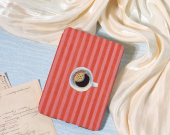 Funda Kindle con rayas rojas y café, fundas nuevas para Kindle, Kindle 10/11/12, PaperWhite 10/12, funda personalizada para Kindle, funda Kindle Colorsoft, regalo