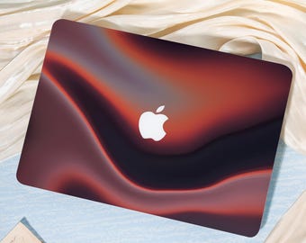 Funda para MacBook con diseño de ondas de luz rojo oscuro, compatible con MacBook Pro de 16/15/14/13 pulgadas, nuevo Mac Pro de 14 pulgadas (A3434), funda para MacBook Air de 15/13/11 pulgadas, funda personalizada para portátil, el mejor regalo