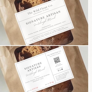 BUNDLE Cottage Food Label, 6x4 Sticker, For Sourdough Bread Box, Cookie Bag, Home Bakery With Ingredients, QR, Canva EDITABLE Template 001 bild 6