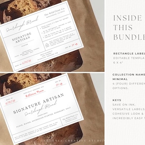 BUNDLE Cottage Food Label, 6x4 Sticker, For Sourdough Bread Box, Cookie Bag, Home Bakery With Ingredients, QR, Canva EDITABLE Template 001 bild 7