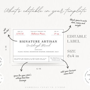 BUNDLE Cottage Food Label, 6x4 Sticker, For Sourdough Bread Box, Cookie Bag, Home Bakery With Ingredients, QR, Canva EDITABLE Template 001 bild 16