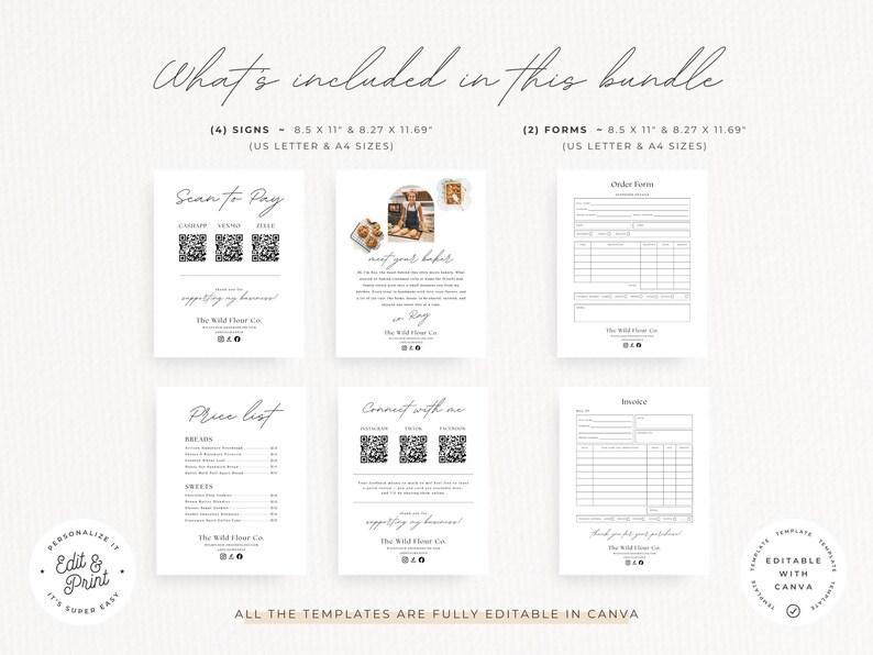 Cottage Food Label BUNDLE, Home Bakery Business, Sourdough Bread Printable Sign, Cookie Sticker, Loyalty Card, Canva EDITABLE Template 001 image 17