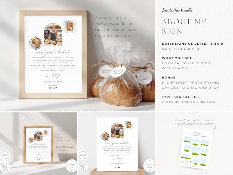 Cottage Food Label BUNDLE, Home Bakery Business, Sourdough Bread Printable Sign, Cookie Sticker, Loyalty Card, Canva EDITABLE Template 001 image 9
