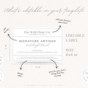 BUNDLE Cottage Food Label, 6x4 Sticker, For Sourdough Bread Box, Cookie Bag, Home Bakery With Ingredients, QR, Canva EDITABLE Template 001 bild 13