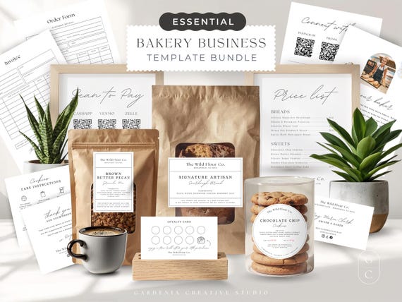 Cottage Food Label BUNDLE, Home Bakery Business, Sourdough Bread Printable Sign, Cookie Sticker, Loyalty Card, Canva EDITABLE Template 001