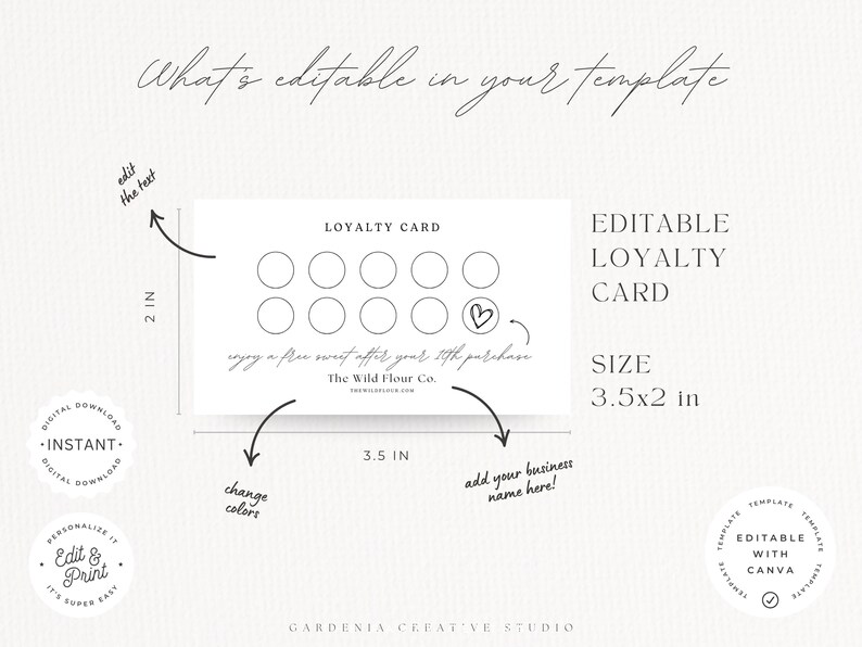 EDITABLE Bakery Loyalty Card, Sourdough Bread, Cinnamon Roll, Cookie, Coffee Shop, Home Baked Goods, Small Business, Canva Template 001 Bild 11