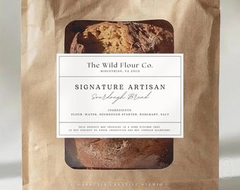 EDITABLE Cottage Food Label For Sourdough Bread Box, Micro Bakery Ingredient Sticker, Bakery, Thermal Printer, Canva Printable Template 001
